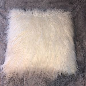 Fluffy White Bed Bath & Beyond Throw Pillow